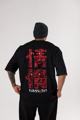 Iluminatees Black Japanese Oversized T-Shirt